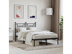 Estructura Cama Sin Colchón Con Cabecero Metal Negro 120x190 Cm