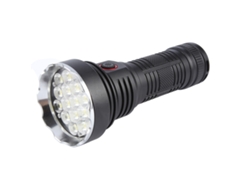 Linterna recargable superbrillante con 19 LED (negra)