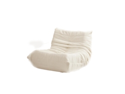 Sofá Individual Togo Beige Sin Montaje Soporte Ergonómico para Todo el Cuerpo Espuma Resiliente de Alta Densidad Tapicería Premium Tacto Suave SOFTEVA