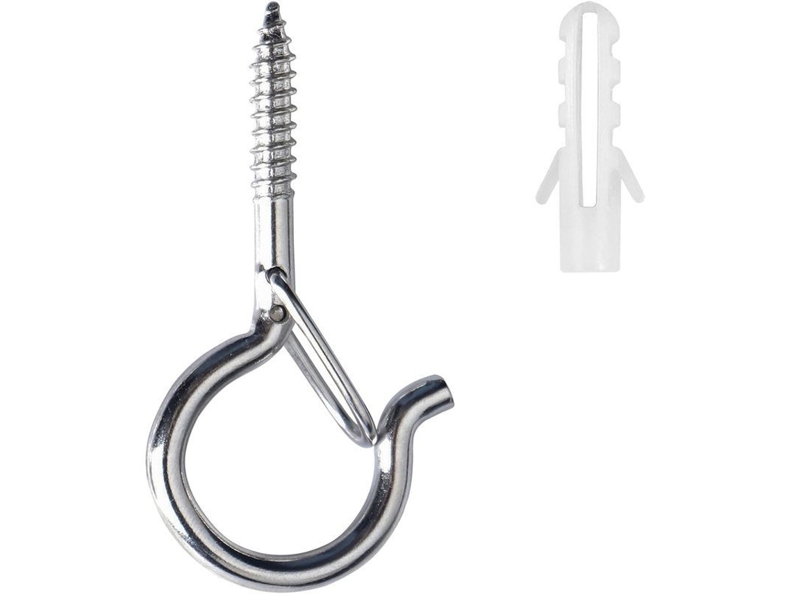 2026-22 Ganchos Q Con Hebilla De Seguridad Para Luces De Fiestas, Garaje, Jardín Y Interior (plata)