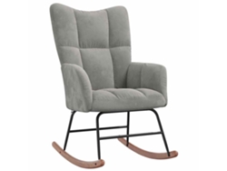 Maison Exclusive - Silla Mecedora De Terciopelo Gris Claro