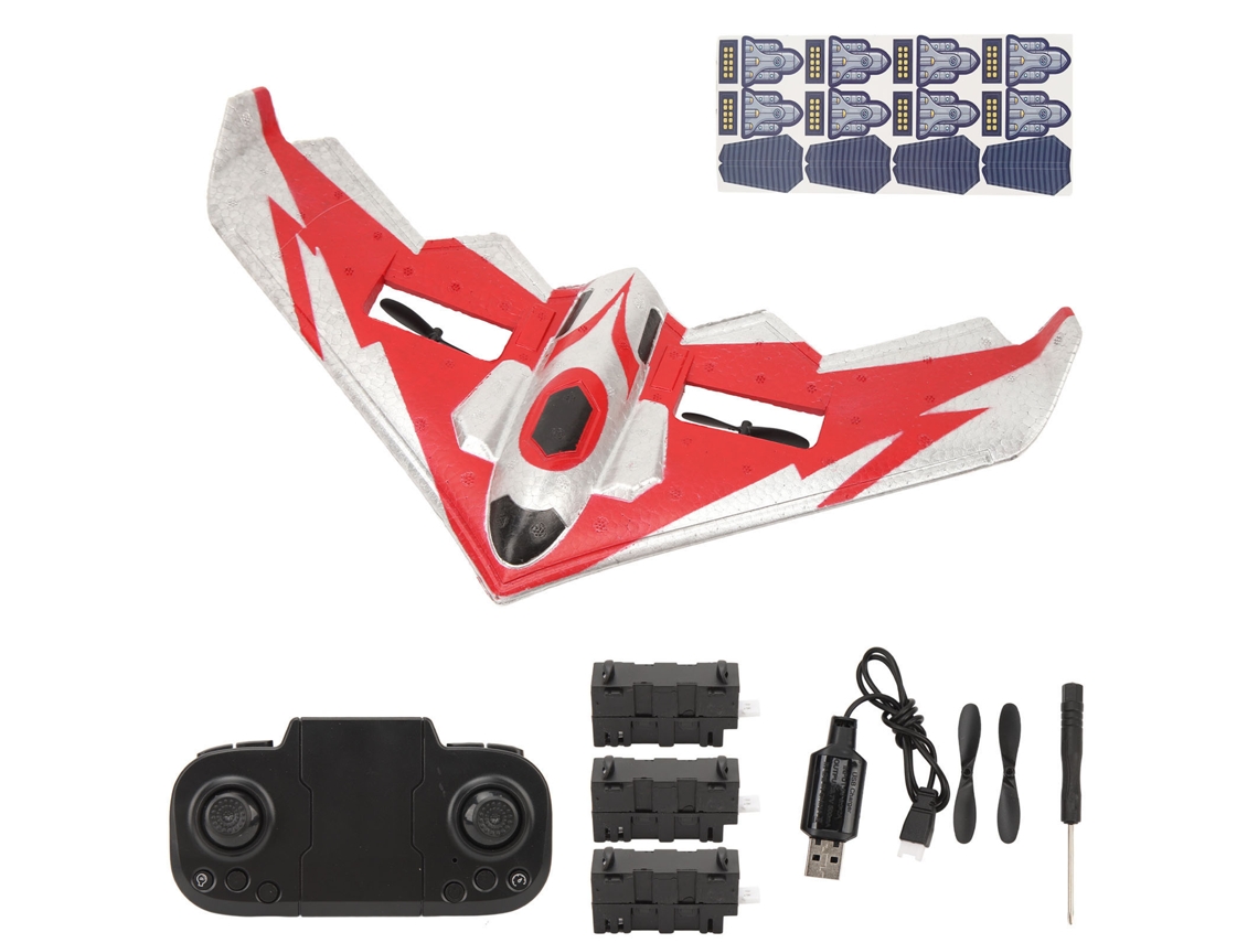 Kit De Avión Teledirigido Epp Con Luz Led Para Principiantes, Adultos Y Niños - Rojo - 3 Pilas