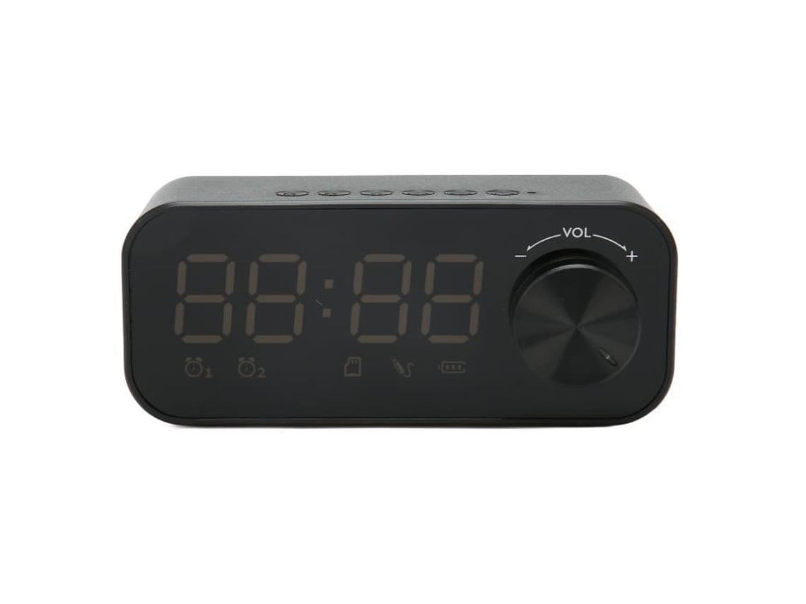 Radio reloj Bluetooth con altavoz para dormitorio, pantalla LED digital, subwoofer y mini espejo. Stelasplen