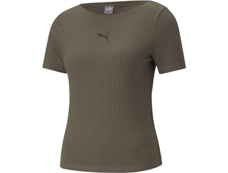 Camiseta Ultrafina de Mujer PUMA Corta Ribbed Verde (shoes//eu/M)