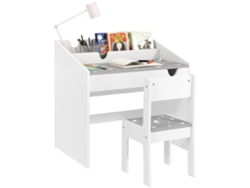 Juego de mesa y sillas infantiles con cajón deslizante, para niños de 3 a 6 años, diseño de estrellas, color gris.