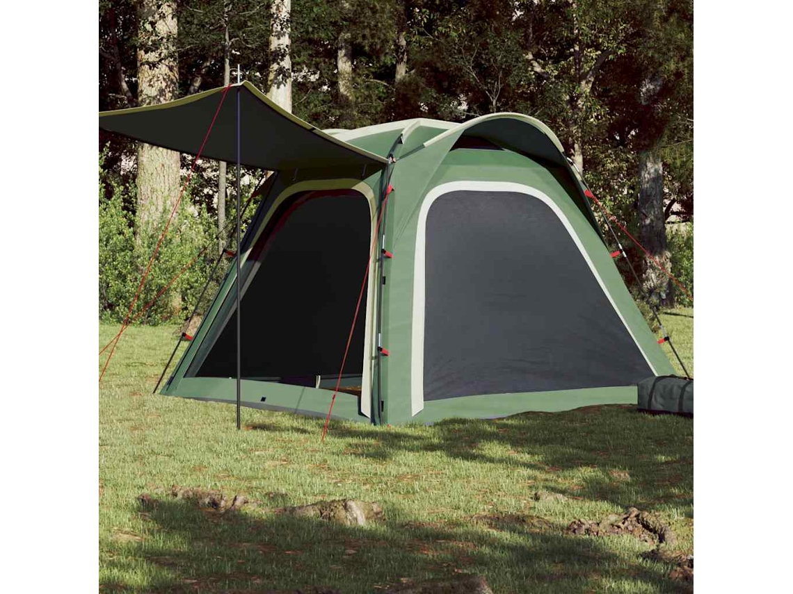 Tienda De Campaña 4 Personas Impermeable Apertura Rápida Verde