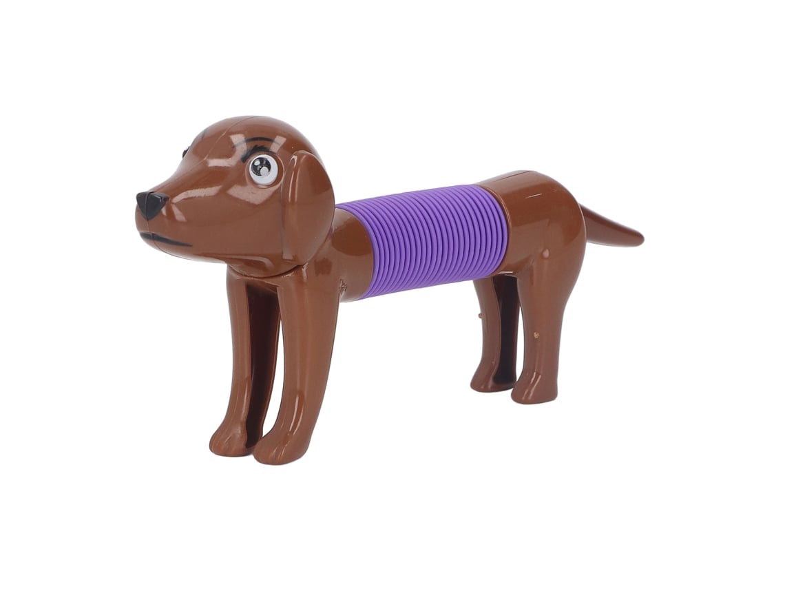 Ats-juguete Antiestrés Tubo Pop Con Diseño De Perro Colorido Flexible Estirable Para Niños Marrón