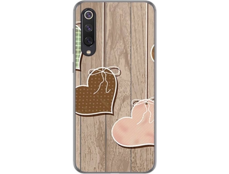 Carcasa Xiaomi Mi 9 SE TUMUNDOSMARTPHONE Corazones Madera Multicolor