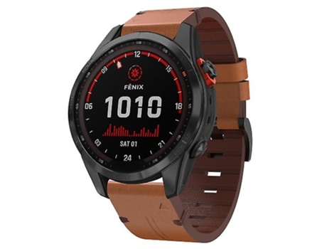 Correa De Reloj Inteligente Para Garmin Fenix 7S Solar Correa De Reloj De Cuero Con Hebilla De Acero De 20 Mm Marrón VENISYMLIS