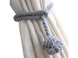 2026-2 Unidades De Ataduras Para Cortinas - Cuerda Resistente, Hecha A Mano (gris)