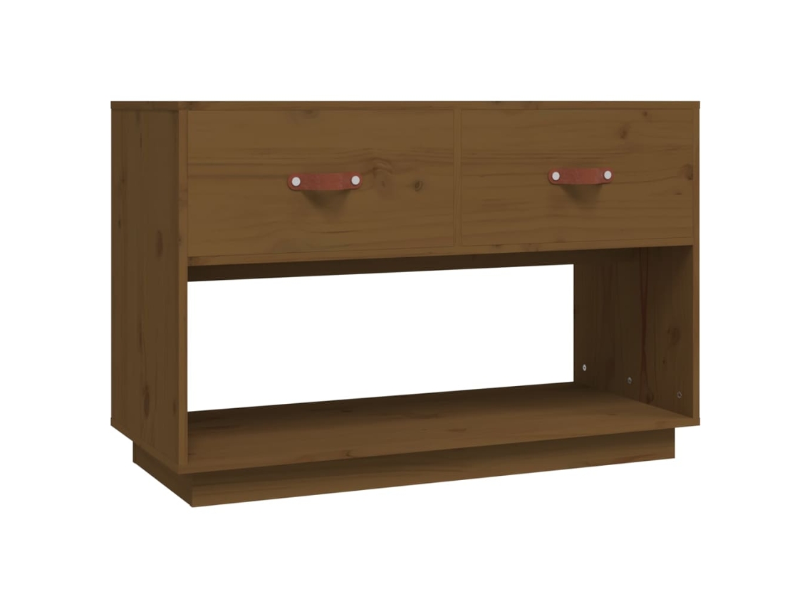 Mueble de TV de madera maciza de pino, color marrón miel, MAISON EXCLUSIVE (90x40x60 cm)