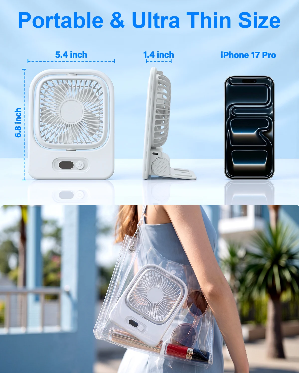 Ventilador De Pared Magnético (blanco), Recargable Por Usb, Ventilador De Refrigeración Suspendido Ultrafino.