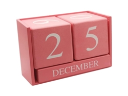 Calendario Perpetuo De Bloques De Madera - Decoración Para Oficina Y Hogar (rosa)