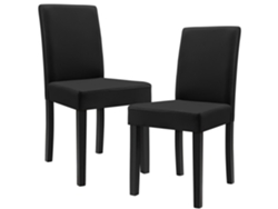 Conjunto de Cadeiras de Jantar [EN.CASA] Preto (couro sintético - 90 x 42 x 48 cm)
