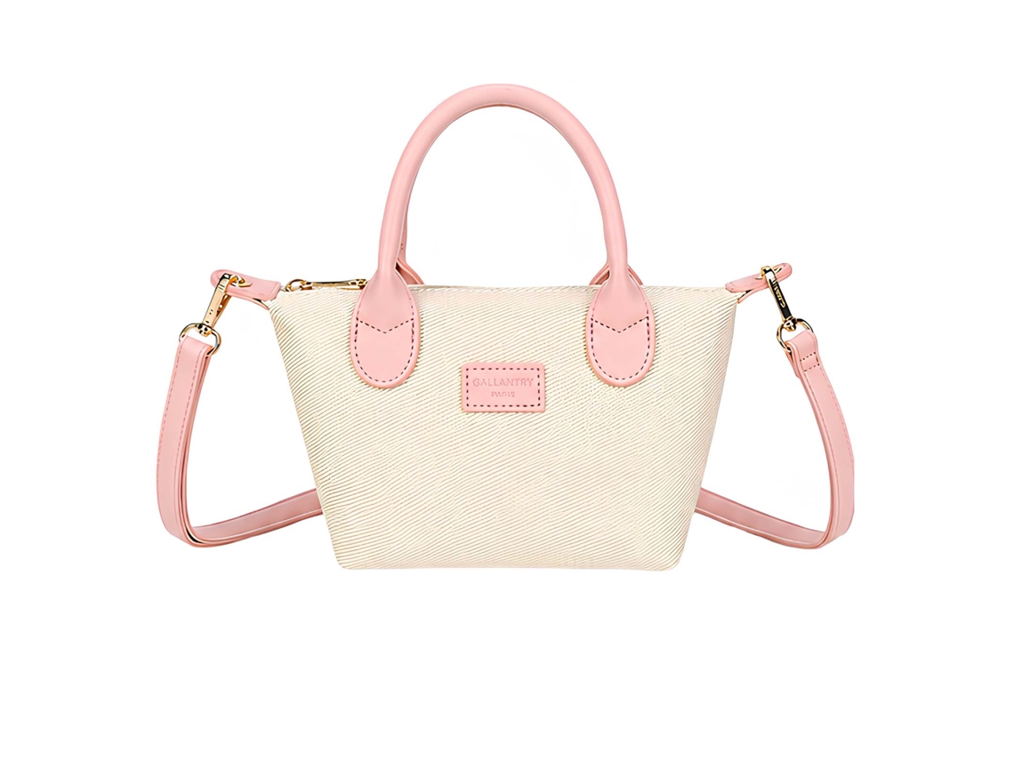 Mini Bolso Tote De Lona Para Mujer Efecto Piel Con Correa