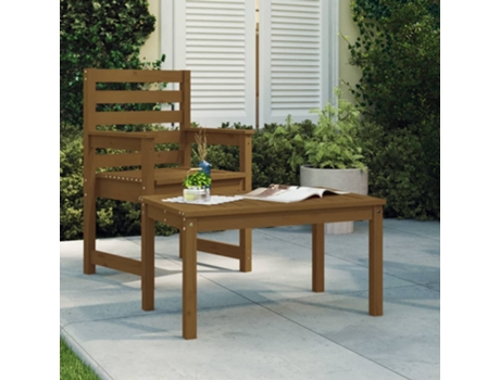 Mesa De Jardín VIDAXL Marrón Madera (82.5x50.5x45 cm)
