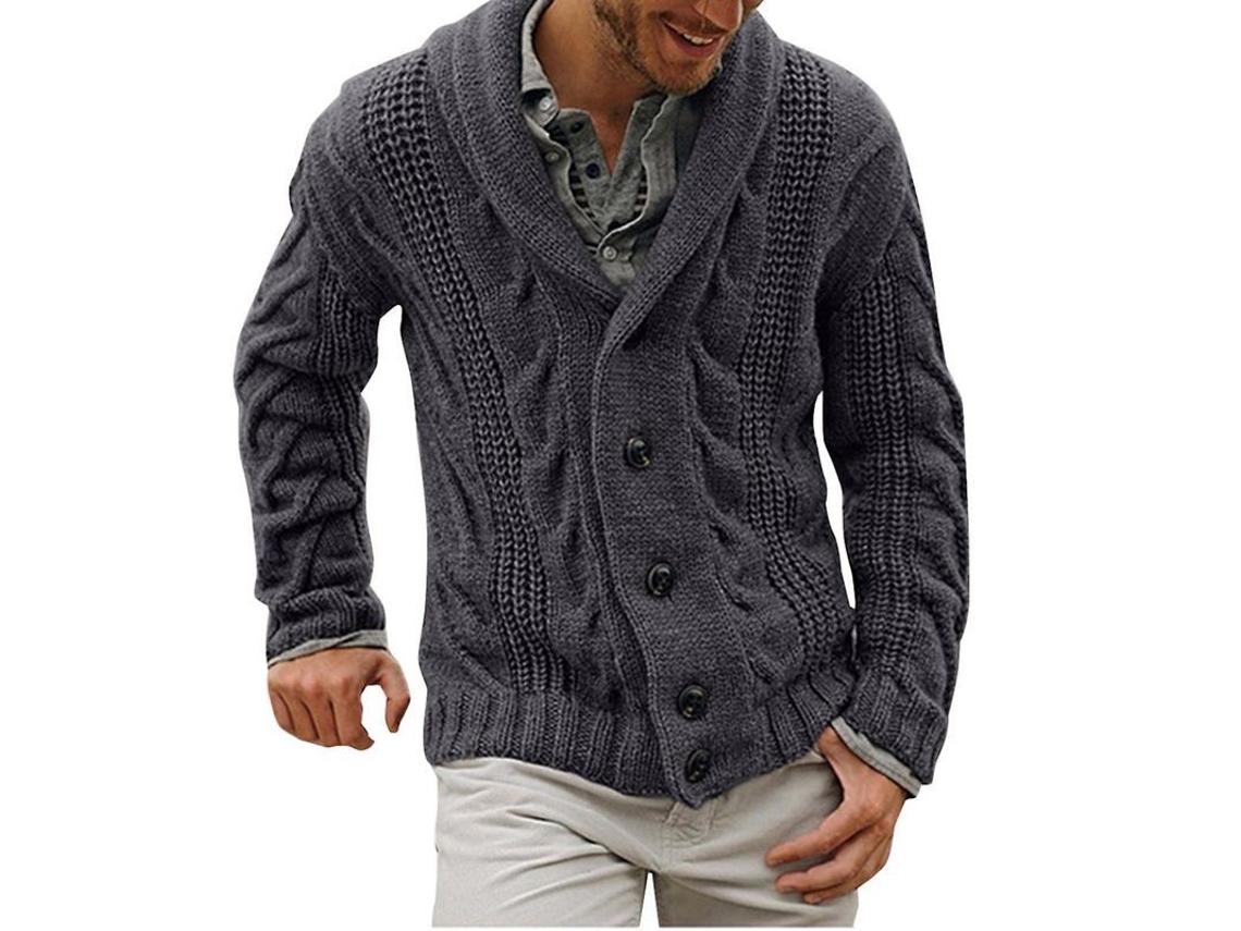 2026-chaqueta Tejida Para Hombre Mystdiy De Poliéster Y Algodón Con Cuello Clásico, Estilo Informal Y Diseño Holgado Para Otoño E Invierno
