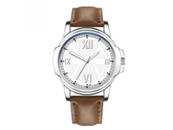 Reloj De Cuarzo Con Correa De Cuero Estilo Simple Moderno Para Hombres