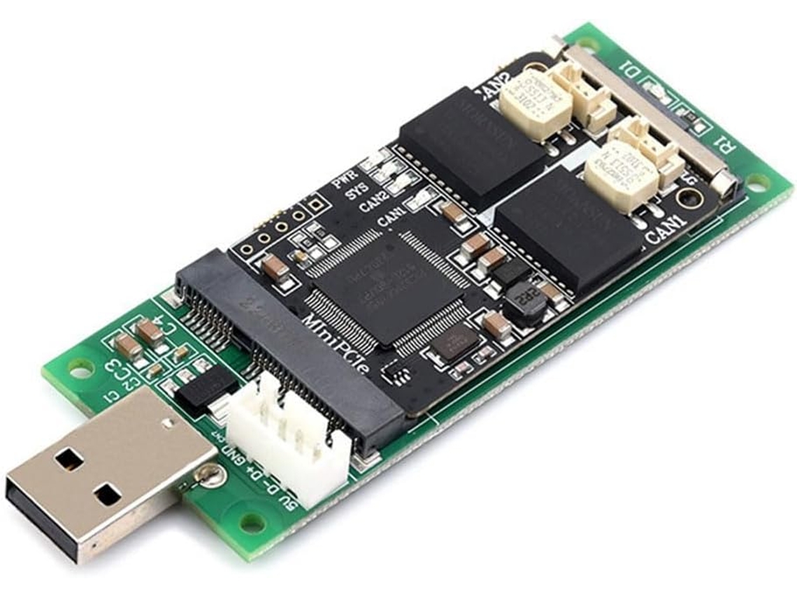 Tarjeta Adaptadora Minipcle Can De 2 Canales Con Múltiples Protocolos, Extensión Usb A Usb Con Función De Análisis.
