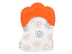 Mão De Silicone Para Morder Bebê Acima De 3 Meses Chupeta Brinquedo Alivio Dor Dentes Laranja