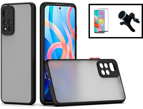 Kit Carcasa Trasera Protección Cámara + Protector de Pantalla Xiaomi Redmi Note 11 Pro+ Plus GIFT4ME Negro