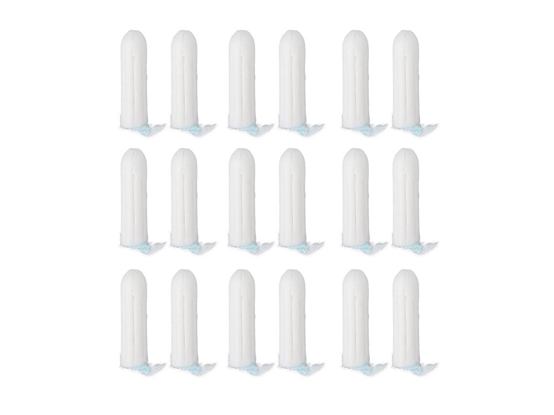 18 tampones de algodón puro, suaves y absorbentes para natación y deportes.