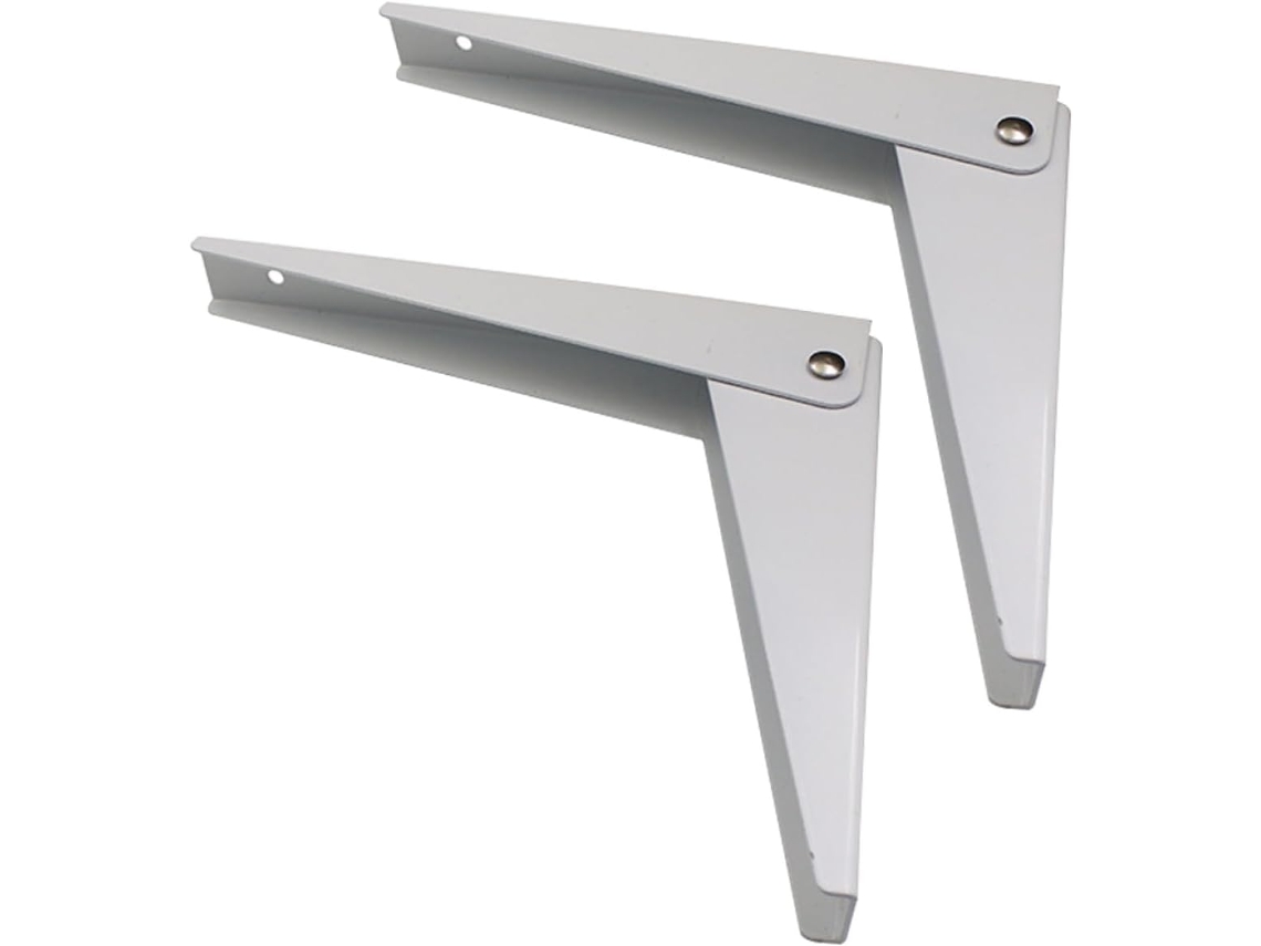 2 Soportes De Pared De Acero Blanco En Forma De L, Plegables, Laminados En Frío.