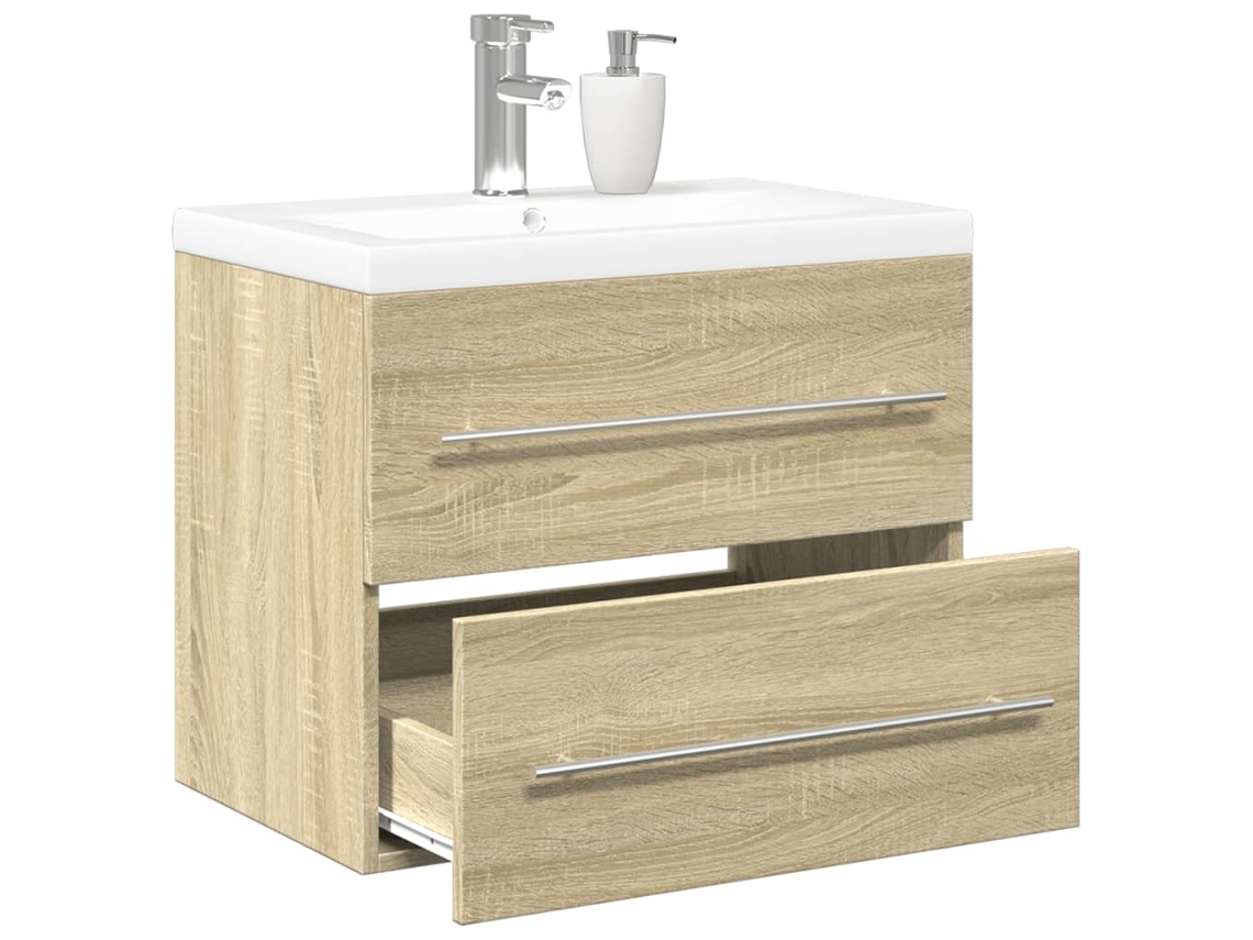 Set De Muebles De Baño 2 Pzas Madera Contrachapada Roble Sonoma