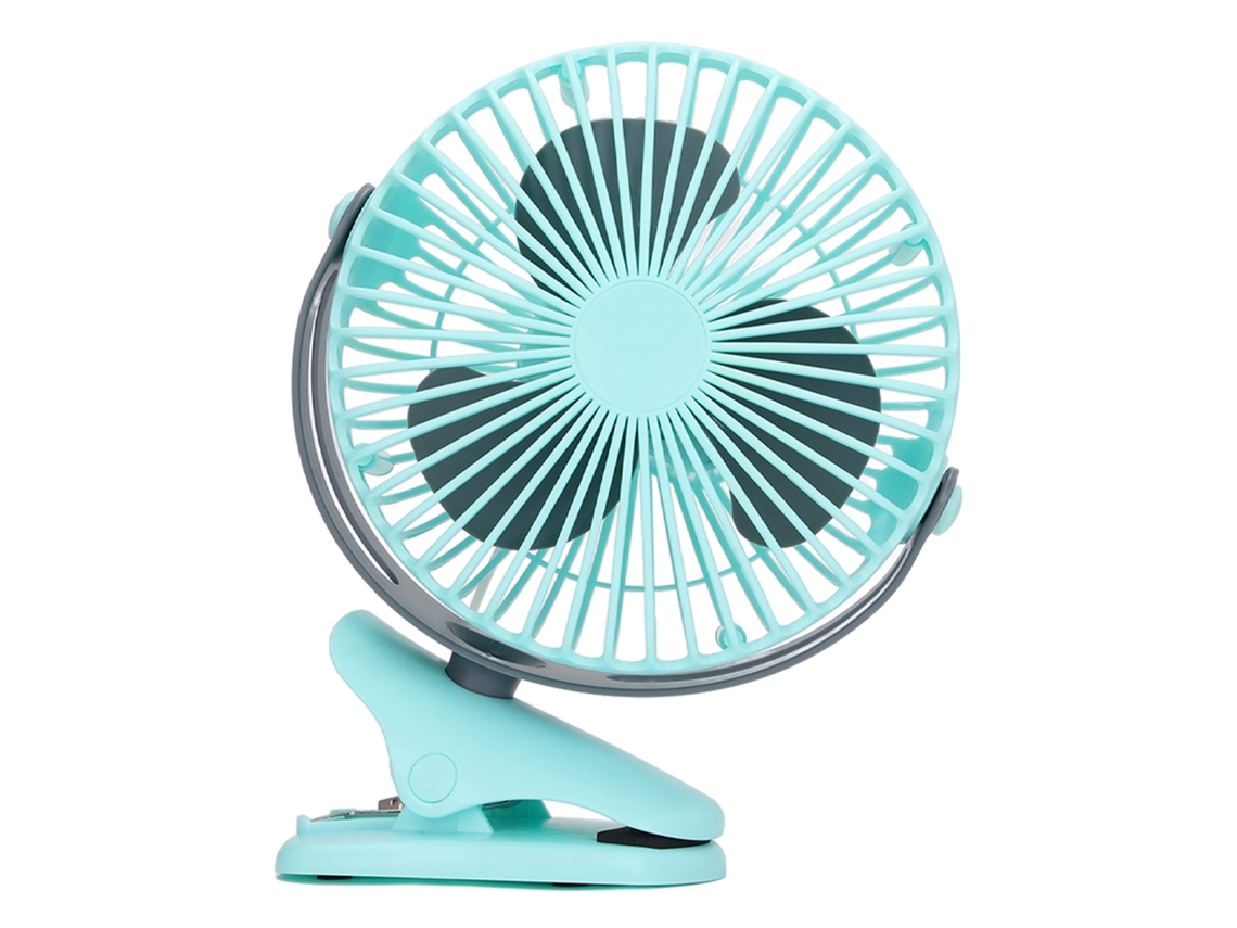Ventilador portátil USB con clip y ángulo ajustable - Azul