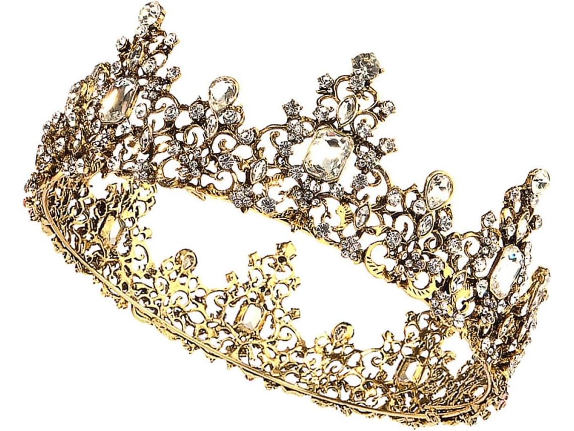 Nuobesty Tiara Redonda Barroca Vintage Ligera Y Cómoda De Aleación Blanca Para