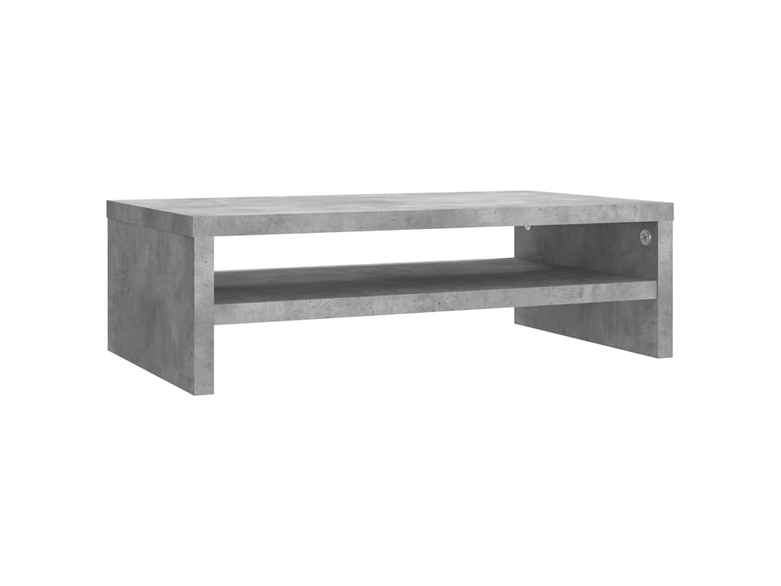 Soporte para monitor fabricado con derivados de madera, gris cemento, EXCLUSIVO DE LA CASA