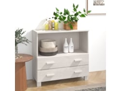 Aparador Hamar Madera Maciza De Pino Blanca 85x35x80 Cm