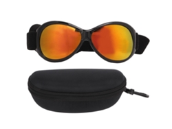 2026-gafas Para Perros Lentes De Sol Antiviento Con Correa Ajustable Protección Ocular Negro Rojo