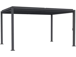 Pérgola bioclimática autoportante Howard con lamas orientables de 3 x 4 m gris Habitat Et Jardin