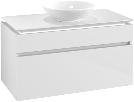 Villeroy &amp Boch Legato Vanity unit B572 1000x550x500mm centrada en el lavabo iluminación LED