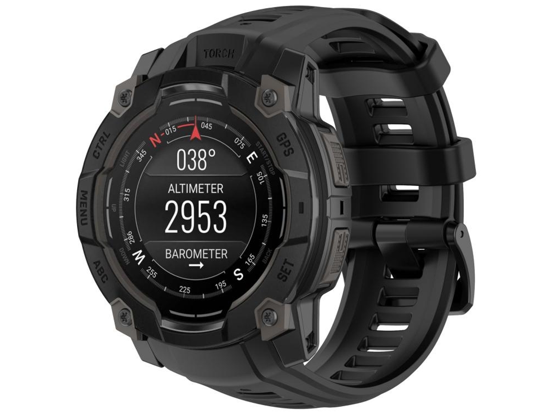 Bracelete Para Garmin Instinct 3 Amoled / Solar (45mm) - Silicone - Liberação Rápida Preta