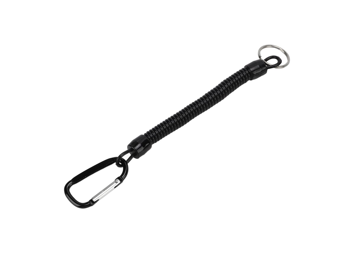 2026rebe-cuerda Elástica Con Resorte Retráctil Herramienta De Seguridad Llavero Anti-perdida Lanyard De Pesca Negro