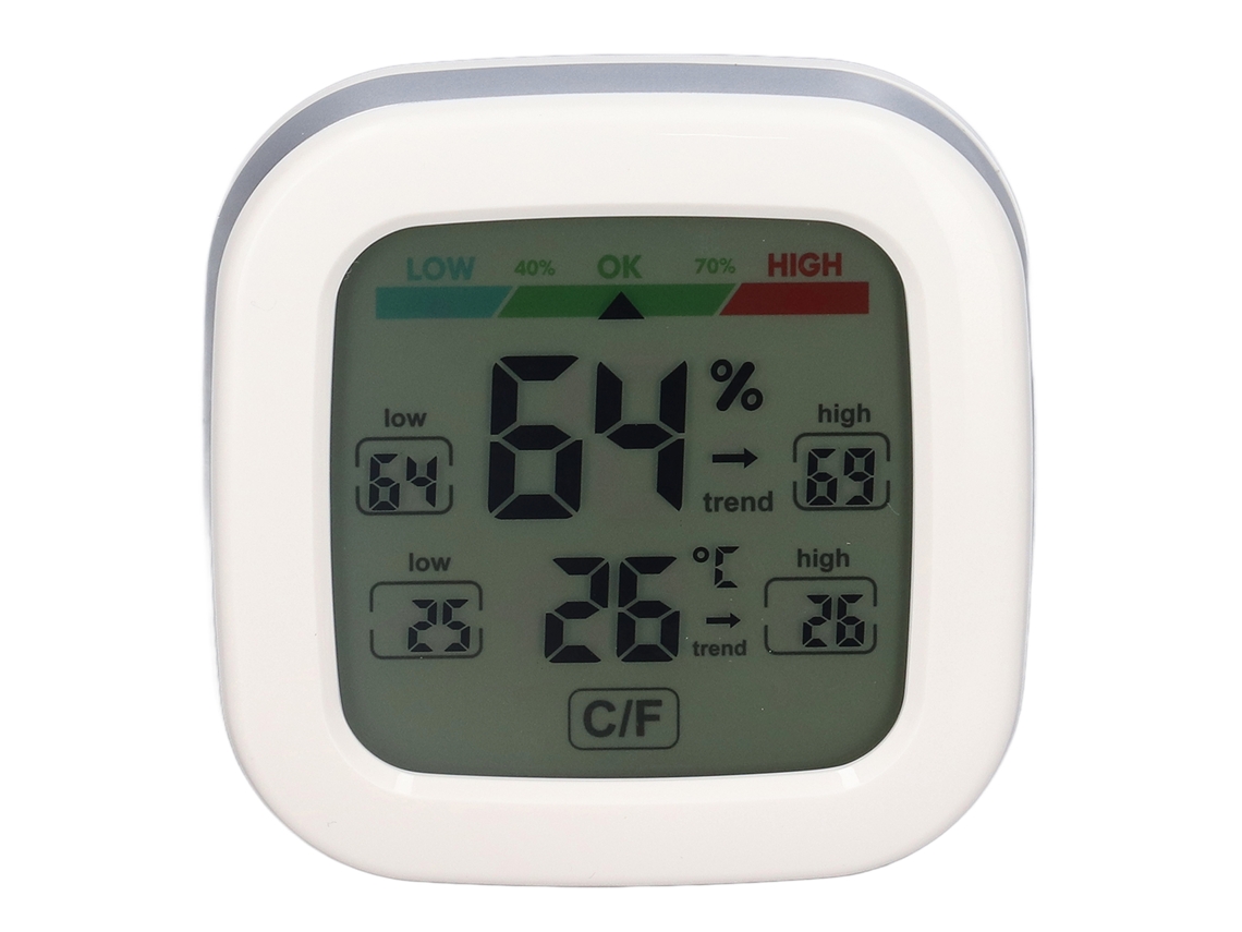 Termómetro de ambiente con pantalla a color, indicador de humedad y sensor de alta precisión