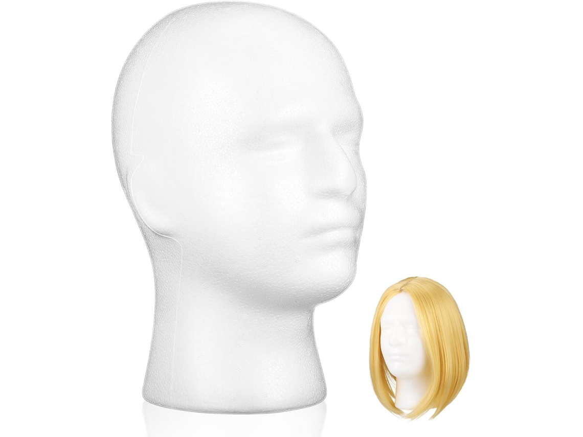 Cabeça De Manequim Masculina Em Espuma Branca Para Apresentação