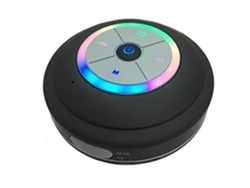 Altavoz de ducha LED Bluetooth con radio FM, altavoz de ducha inalámbrico portátil, Chennnls negro