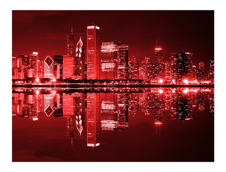 Papel de Pared ARTGEIST Chicago couleur du vin rouge (196x154)