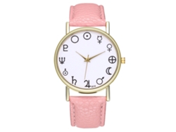 Elegante Reloj De Pulsera Analógico De Cuarzo Con Correa De Pu Para Mujer Y Hombre (rosa)