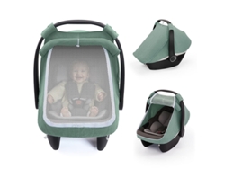 Funda para asiento de coche Chrui Baby con malla grande y ventana para protegerse del sol, ideal para verano y días calurosos (verde)