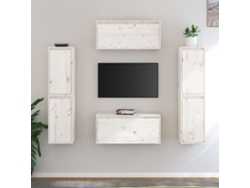 Mueble para TV de 6 piezas | Mueble para TV | Mueble para TV de madera maciza de pino blanco