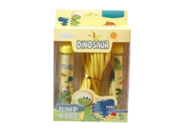 Cuerda Para Saltar Infantil De Pvc Con Diseño De Dibujos Animados, Sin Nudos, De Alta Velocidad, Para Entrenamiento Físico, Con Diseño De Dinosaurio.