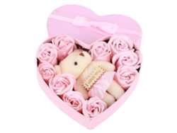 Rosas artificiales con ositos de peluche, caja de regalo, flores de jabón para cumpleaños y San Valentín.