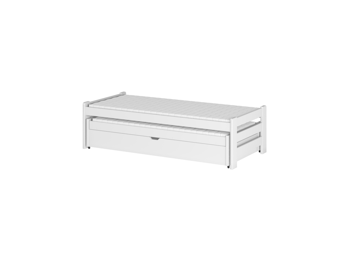 Cama Infantil FURNLUX Anis (Blanco, Madera Maciza - 88X188X52 Cm / 80X180 Cm)