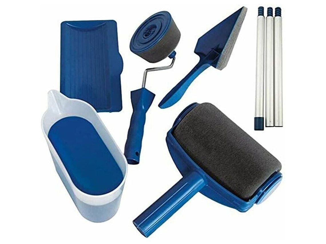 Rodillo de pintura antigoteo para paredes y techos. Rodillo recargable con depósito y barra de extensión. Accesorios de pintura incluidos.
