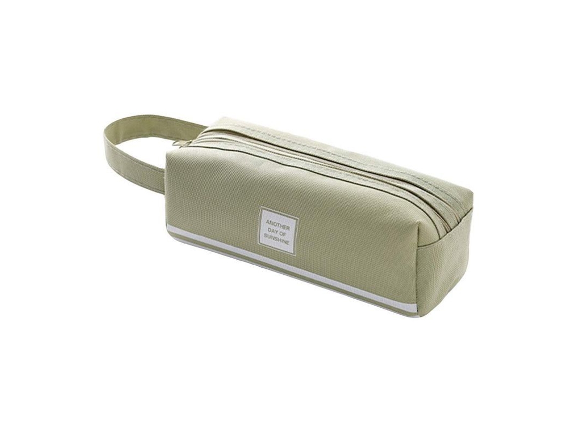 2026rebe-estuche De Lápices De Gran Capacidad Con 2 Bolsillos Y Cremallera Doble, Color Verde