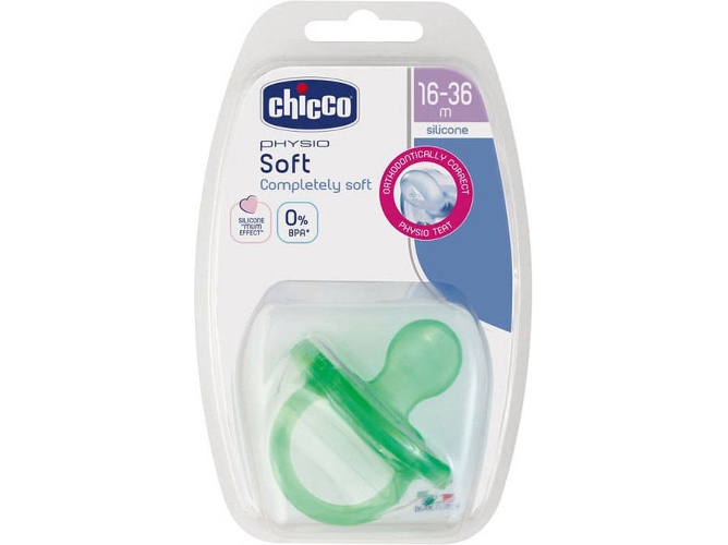 Chupete Silicone CHICCO Physio Soft Neutro ( + 12 Meses )